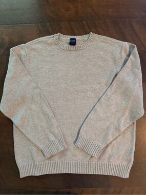 Basic Editions Men’s Crewneck Knit Sweater Gray Heather Cotton Blend Size Large